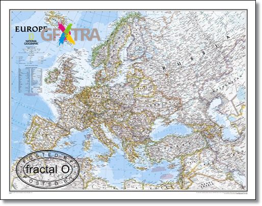Europe Map - National Geographic | JPF 5400x7750x24b | 19.97MB | HF-ES-RS-DF
