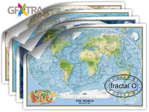 World Map - National Geographic | JPF 6000x4194x24b | 15.46MB | HF-ES-RS-DF