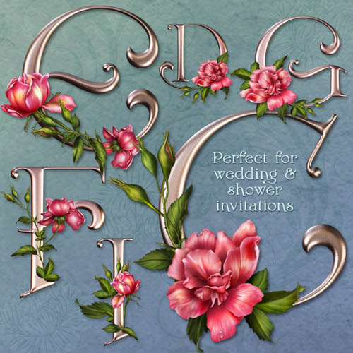 Rose Wedding Decorative Alphabet