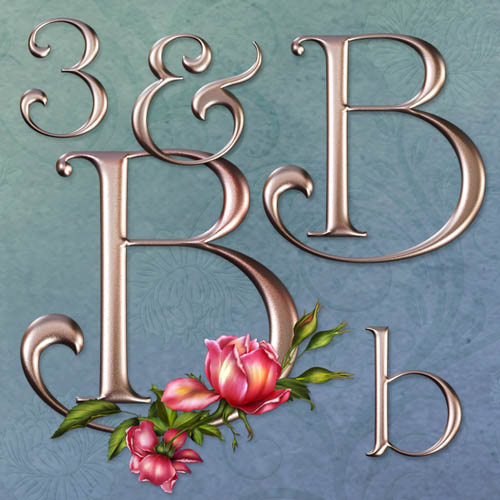 Rose Wedding Decorative Alphabet